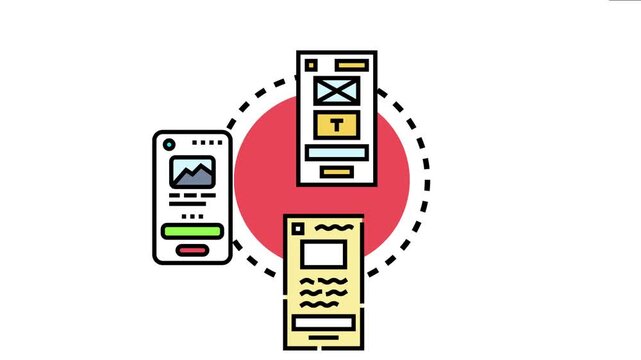 Browser ui and mobile application interfaces collaborating in a development process, the creation of digital user experiences and responsive web design