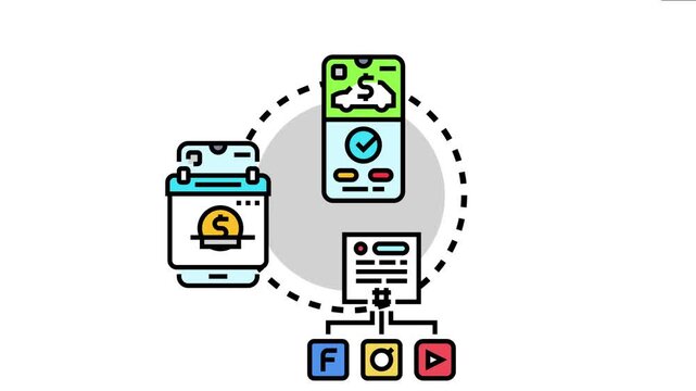 Browser share concept digital content distribution, peer to peer services like ride and calendar sharing, and various social media platforms for online marketing and connectivity