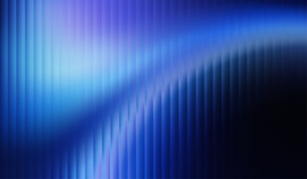 Ribbed glass texture effect with purple and blue azure vertical stripes. Abstract vector background. Blurred refracted pattern. Minimalist aesthetic design template for modern visual art project