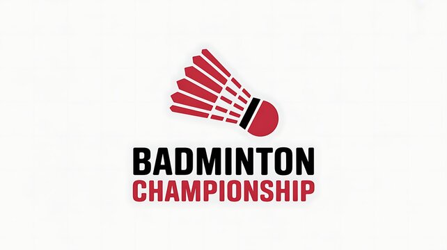 A minimalist logo design for a professional badminton championship tournament featuring a stylized shuttlecock graphic