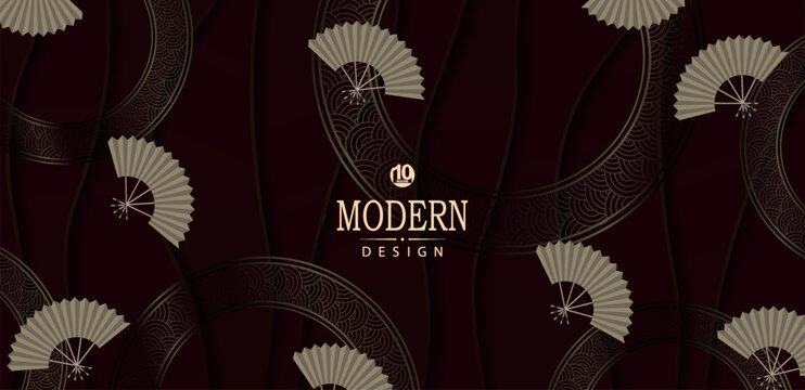 A stunning dark burgundy textured design with fans