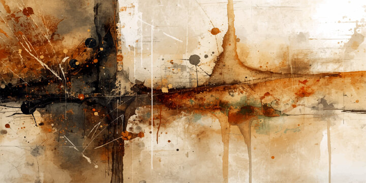 Abstract Expressionist Splatter A dynamic abstract artwork featuring a textured blend of earthy tones and bold splatter, evoking a sense of raw energy and creative chaos.