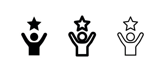 Fototapeta premium Successful Person Star Rating Icon Set