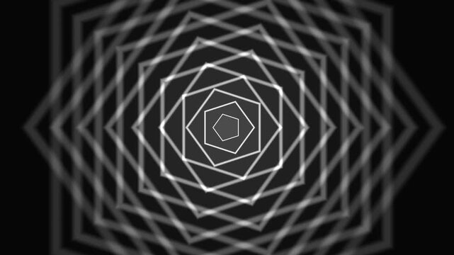 Monochrome Centered Vortex Background Seamless Loop