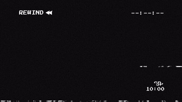 Old vhs rewind icon looping, VHS video tape rewind icon, overlay footage 4K video with Alpha channel
