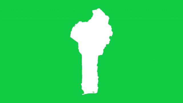 Benin wiggle animation map loop green background