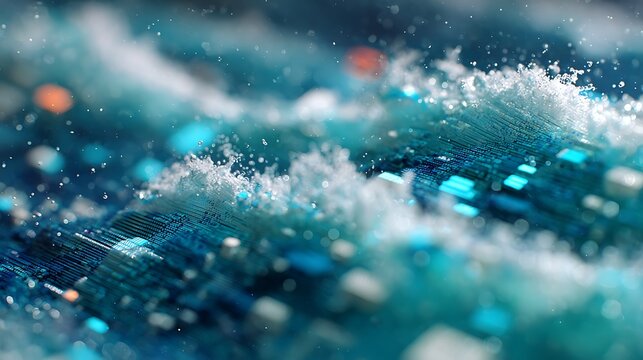 Teal foam and bubble textured abstract background