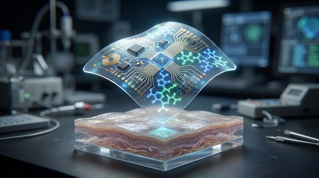 Advanced Holographic Interface Displaying Complex Bioelectrical Circuitry Over Biological Tissue For Future Diagnostics And Medical Research