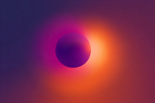 Duotone punchy purple orb with glowing orange halo for dramatic background and poster banner design