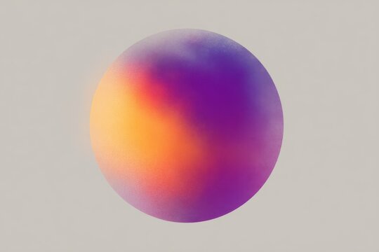 Radial duotone sphere with purple and orange gradient on neutral background for modern wallpaper and poster design