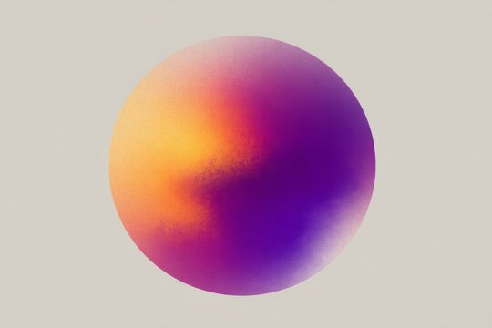 Radial duotone neon sphere with punchy purple and orange gradient for bold abstract background and wallpaper design