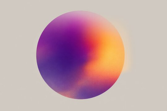 Radial duotone circle with punchy purple and warm orange gradient for minimal poster background and modern design element