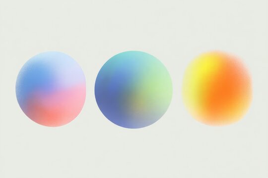 Mesh gradient spheres trio with pastel bubblegum and lagoon colors for product mockup background and modern design