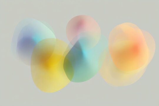 Pastel mesh blobs composition with overlapping translucent shapes for abstract background and creative wallpaper design