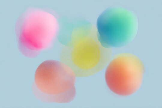 Pastel bubble blobs composition with bubblegum and lagoon colors on pale blue for soft abstract wallpaper and ui background