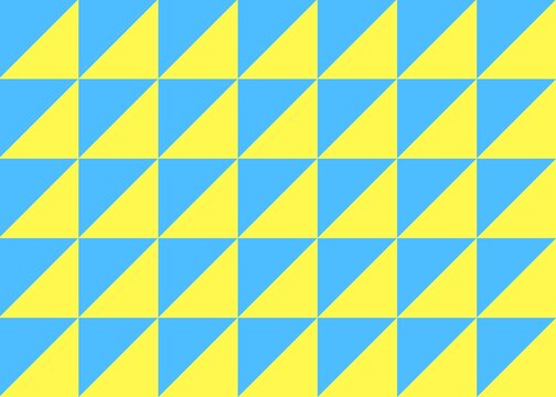 Modern minimalist blue and yellow triangle seamless texture wallpaper for banners, website backgrounds, and textile prints.
