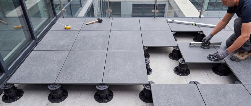 Raised Outdoor Porcelain Paver Installation System