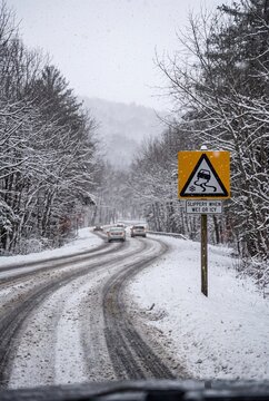 Winter Road Safety and Slippery Conditions Warning
