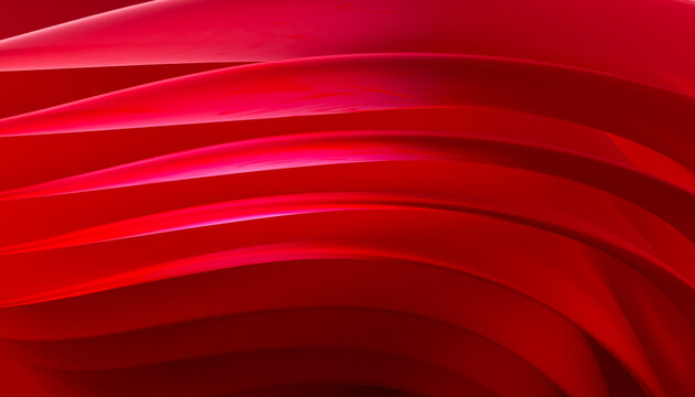 Close-up of flowing red fabric with curved layers forming abstract