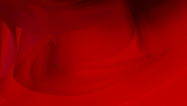 Abstract fluid red curved shapes create a modern layered texture