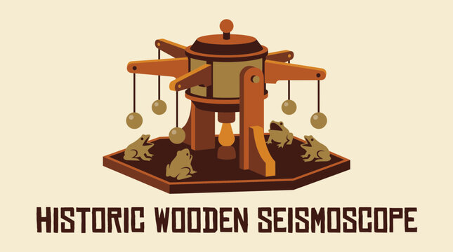 Historic Wooden Seismoscope Device Used to Detect Tremors
