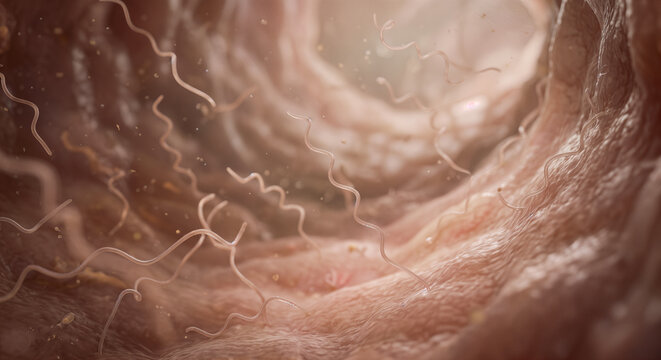 3D Medical Illustration of Zoonotic Disease Transmission within a Tick Vector
Borrelia burgdorferi Bacteria Colonizing the Midgut of an Ixodes Tick