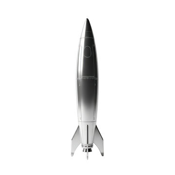 Modern rocket model illustration in black and gray isolated on transparent background