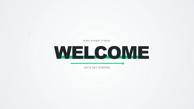 Welcome typography design motion graphic for professional explainer video presentation