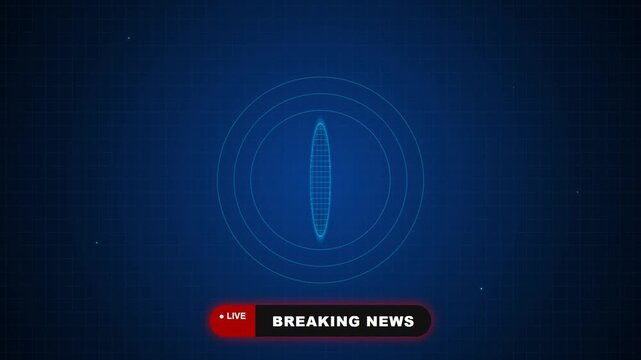 Pulsing digital radar scanner animation for breaking news video broadcast background
