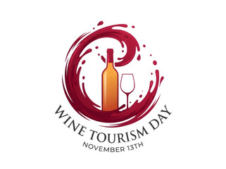 Naklejka premium Celebrating wine tourism day with wine bottle and glass design funny animal emoji isolated on transparent background