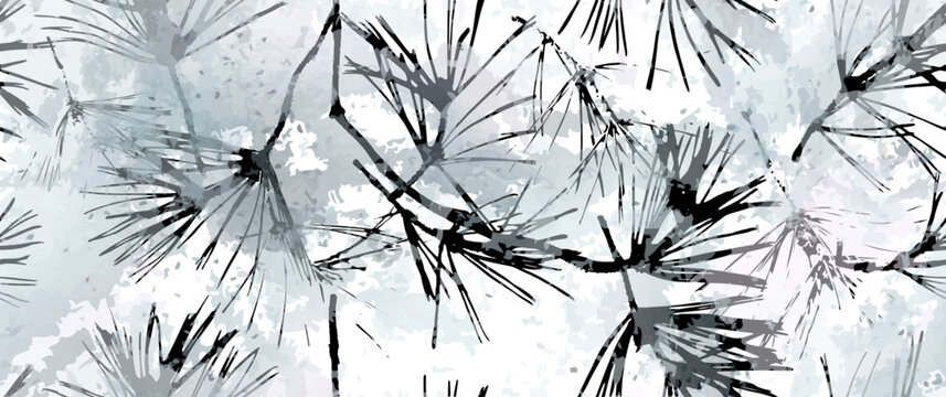 Leaf Tree Seamless Pattern. Leaves Trees, Shrubs Stamp Effect. Neutral, Aesthetic Pattern. Texture Spots Watercolor Overlay. Transparency Wallpaper Rustic Modern Design. Fancy Delicate Fabric Textile.