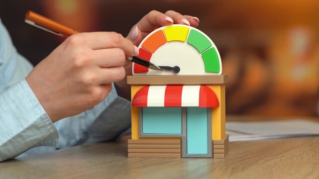 Improving business performance. Good creditworthiness. Profitable store. Retail success concept, customer flow and strong demand. Sales growth indicators, location advantage and operational efficiency