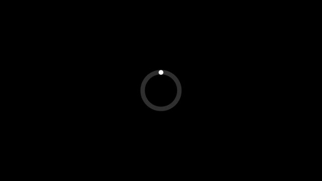 smooth rotating loading spinner with brief pauses and continuous motion.