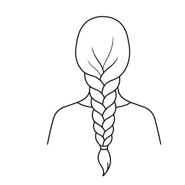 Illustration of a woman's braided hair from behind