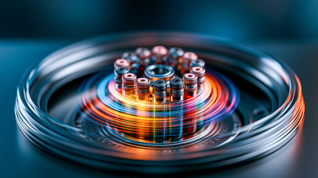 Sample Tubes Spinning in Laboratory Centrifuge