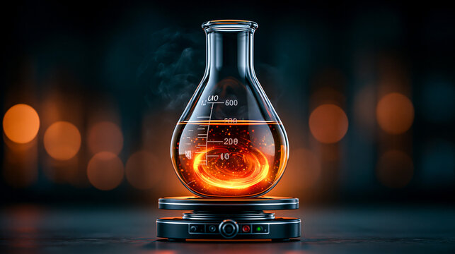 Colorful Solution Stirring on Magnetic Hotplate