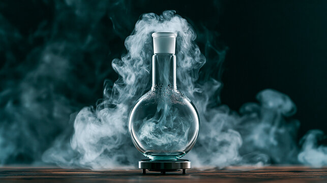 Flask Swirling on Magnetic Stirrer With Vapor