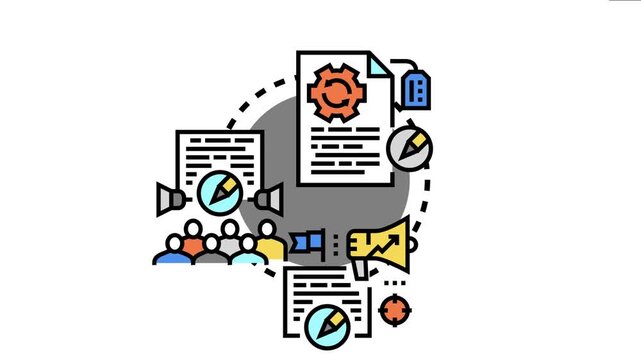 Brand messaging writing concept illustrates the process of creating effective communication, building identity, and engaging audiences through strategic content and pr