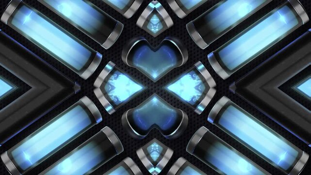 A glowing vortex of liquid neon tubes, pulsating and spiralling in a chaotic, rhythmic dance with energy and movement, suitable for high tempo music events or energetic visualizers.
