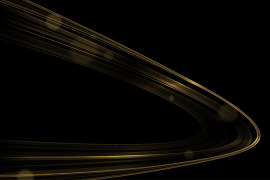 An isolated, gold arc on a black background