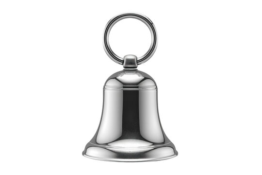Classic polished silver bell with circular hanging ring