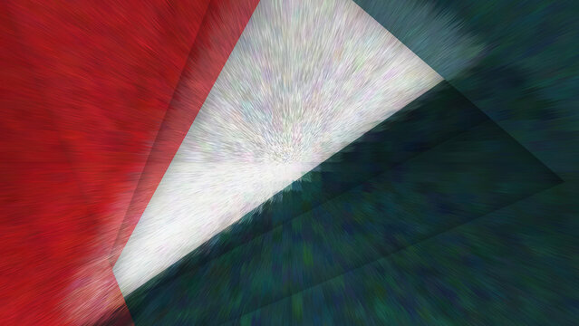 Abstract geometric flag with red white and gray