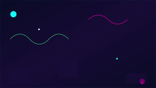 Abstract Digital Shapes with Glowing Neon Curves and Geometric Forms