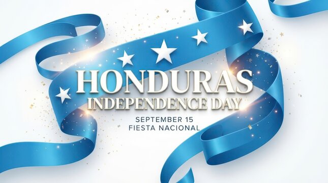 Honduras independence day celebration design with national flag and stars