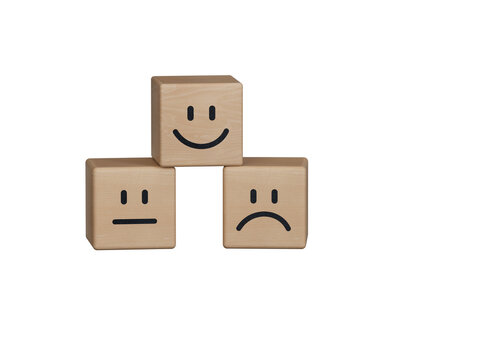 Customer service and Satisfaction concept ,Business people are touching the virtual screen on the happy Smiley face icon to give satisfaction in service. rating very impressed.