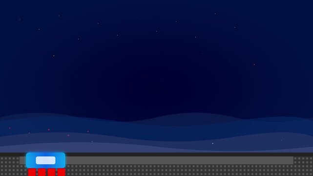 Nighttime Train Journey Through Mountainous Landscape Under Moonlight