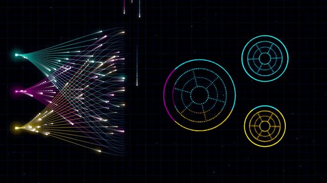 AI Data Analytics Dashboard Algorithm Flow Diagram Animation
