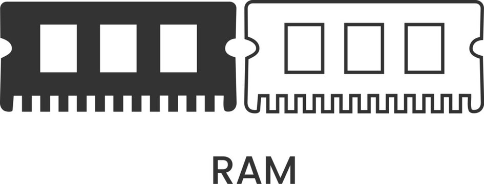 RAM icon. Computer memory RAM vector icon.