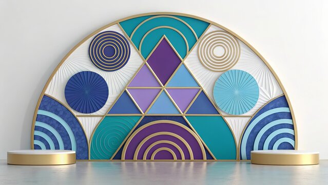 Elegant abstract geometric design featuring layered circles and contemporary visual balance.