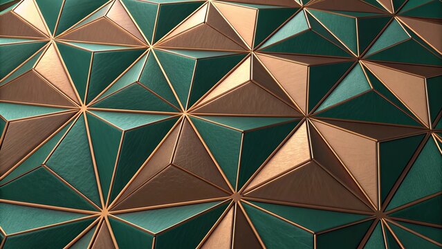 Modern triangular geometric abstract pattern with layered shapes and sophisticated composition.